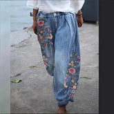 Pbong Wish Bestselling Women's Jeans Lantern Long Pants Imitation Denim Female Model Fashionable Comfortable Casual Trousers