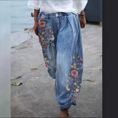 Pbong Wish Bestselling Women's Jeans Lantern Long Pants Imitation Denim Female Model Fashionable Comfortable Casual Trousers