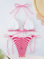 Halter String Two Piece Triangle Bikini Swimsuit Women Sexy Swimwear Female Bather Bathing Swimming Swim Suit Beachwear