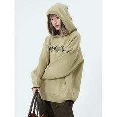 American High Street Punk Print Sweatshirts Y2k Aesthetic Office Lady Loose Lazy Jumpers Harajuku Streetwear Gothic Hoodies