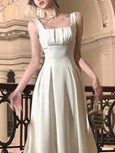 Summer Elegant Casual A-Line Satin Midi Dress Women Sleeveless Vintage Party Birthday Vestidos Female Chic Solid Robe Mujers