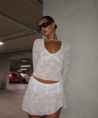 lace sexy V-neck long sleeve top perspective design feeling sweet spice suit