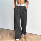 Pbong Loose Wide Leg Suit Pants New Style Comfortable Fit Long Trousers for Women Elegant Fashionable AE Stock Origin China