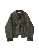 Women's Patchwork Denim Jacket Outerwear 90s Vintage Oversize Long Sleeve Jean Jacket Harajuku Korean Y2k 2000s Fashion Clothes