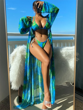 3 Pieces Triangle String Bikini Swimsuit Women & Kimono Swimwear Female Sexy Bathers Bathing Swimming Swim Suit Beachwear