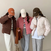 Women Short Parkas Jackets Autumn Winter Corduroy Long Zipper Thick Warm Outwear Coats Female Winter Jackets parkas Coats