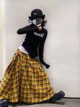 Vintage Plaid Skirt Women Y2k Japanese Style Long Skirt Harajuku Streetwear Fashion Retro A-line Midi Skirts Aesthetics
