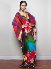 Print Maxi Dress Batwing Sleeve Tunic Spring Autumn Beach Dress Casual Plus Size Women Beachwear Kaftan Cover-ups Pbong mid size graduation outfit romantic style teen swag clean girl ideas 90s latina aesthetic