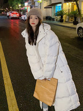New Solid Color Long Straight Winter Coat Casual Women Parkas Clothes Hooded Stylish Winter Jacket Female Outerwear