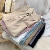 Chiffon Blouse Women's White LongSleeve Tops Spring Korean Fashion Shirt Solid Color Niche Loose Shirt Women Plus Sizes