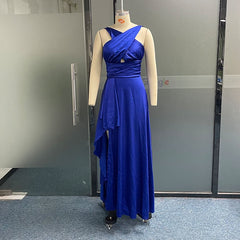 Women Maxi Dress Summer Elegant Solid Cross Tip Up Sleeveless Irregular Pleated Hollow Out Evening Dresses Streetwear