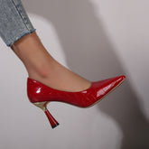 Plaid Classic Casual High Heels New Pattern Embossed Fashion Oversize Shoes In Autumn and Winter Pumps Women Shoes Pumps