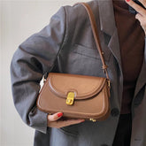 Toptrends Retro Saddle Small Armpit Shoulder Bags For Women Trend Designer Crossbody Flap Purse PU Leather Ladies Handbags