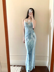 Hollow Out Vintage Bodycon Long Dress For Woman Summer 2025 Sleeveless Tunics Modest Evening Party Ladies Midi Dress