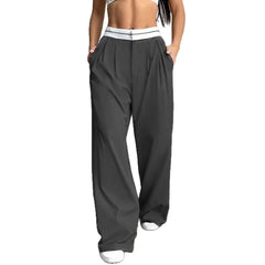 Pbong Loose Wide Leg Suit Pants New Style Comfortable Fit Long Trousers for Women Elegant Fashionable AE Stock Origin China