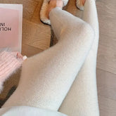 Pbong Thickened Warm Rabbit Fur Women's Autumn Winter High Waist Slim Fit Stretchy Casual Leggings Pants Tighten Body Shape