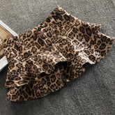Sexy Leopard Print Pleated Skirt Y2k Vintage Style Women High Waist Skirts Ruffle Mini Skirt Brown Female Streetwear