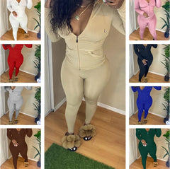 Pbong Amazon INS Autumn European Women's Fashion Hooded Cardigan Slims Casual Suit Smooths Your Silhouette Sports Casualwear