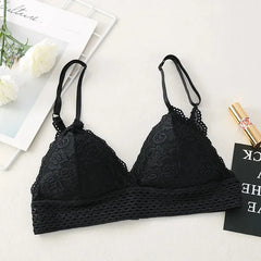 Floral Lace Bralette Girls Non-Wire Push Up Bras For Women Soft Sexy Intimates Brassiere V-neck Lingerie Female Underwear