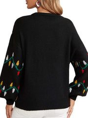 Pbong Autumn Winter Pullover Black Sweater Colorful Sweet Pullover Loose Christmas Knit Sweaters Knitted Sweater Women Jumpers Tops