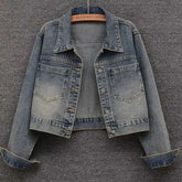 Women's Cowboy Coat 2025 Spring Autumn Fashion Short Loose Ladies Top Versatile Large Pocket Korean Version Female Denim Jacket