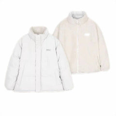 Khaki Double-Sided Down Jacket Women's White Winter Lamb Wool Coat Plush Thickened Warm Reversible Woman Coat Parka Winter
