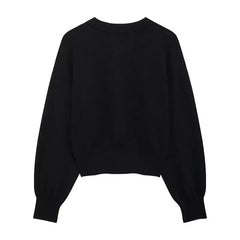 Pbong Fast Selling Independent Station Women's Fashionable European Style Knit Jacket Mini Skirt Set Large Button Decor