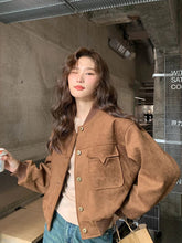 Y2K Retro Baseball Jacket Women Faux Suede Long Sleeve Fall Winter Coat Streetwear Casual American Vintage O Neck Bf Tops