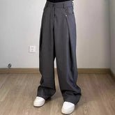Pbong Casual Men's Summer Thin Lyocell Ice Sensation Seershawn Wide Leg Loose Fit Straight Pants Comfortable Breathable Trousers