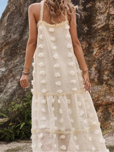 Women Elegant 3d Flower Backless Dress Fashion Sleeveless Loose Hem Long Dresses 2025 New Casual Vocation Beach Party Robes