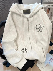 Japan Kawaii Cartoon Hoodies Women Vintage Preppy Style Cute Sweet Sweatshirts Loose Long Sleeve Lady Y2K Fall Winter Tops