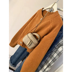 Spring Autumn 2025 Vintage Versatile Lazy Women Cardigan Sweater Coat Loose Korean Version Female Knitted Sweater Jacket