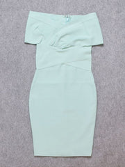 Summer Women Sexy Off Shoulder V Neck Bandage Dress Green Bodycon Sheath Elegant Knee Length Party Club XL Vestido Pbong mid size graduation outfit romantic style teen swag clean girl ideas 90s latina aesthetic