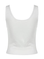 Sweetown Button Up V Neck Sleeveless Ribbed Vest White Solid Basic Casual Tank Top Women Elegant Fashion Crop Cardigan Shirts