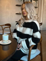 Round Neck Loose Casual Knitted Women Pullovers Fashion Long Sleeve Basic Sweater New Autumn Winter Female Warm Knitwear