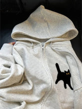 Korean Oversized Hoodie Women's Clothing Print Hooded Zipper Long Sleeve Outwear Casual Fashion Y2k Sweatshirts Tops