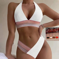 Sexy Bikini Women Swimsuit Female Swimwear Halter Thong Biquini High Waist Bikinis Sets Brazilian Swimming For Bathing Suit