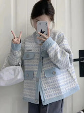 Fall Women Sweet Tweed Jacket Vintage Casual Long Sleeve Elegant Coat French Cute O Neck Women Fall Winter Retro Tops New