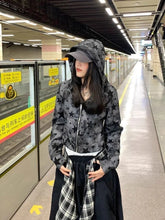 Y2k American Vintage Slim Hot Sweet Print Hooded Sweatshirts 2000s Long Sleeve Subculture Zip Up Hoodies Autumn Crop Tops Coat