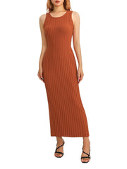 Women Y2k Pleated Ribbed Knit Long Dress Casual Sleeveless Ruched Swing Dress Elegant Vintage Slim Fit Tank Summer Dress 2000s