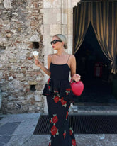 Slim Ruffles Flower Print Sling Top+ Skirts Suit Women's Sleeveless Vest Hip Package Skirt 2 Pieces Set 2025 New Lady Outfits