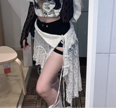 Skirts Women Solid Hollow Out Chic Lace-up Design Streetwear Daily Sweet Spicy Girls Layering Trendy Harajuku Popular Summer