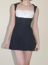 Patchwork Tank Bow Contrast Slim Dress