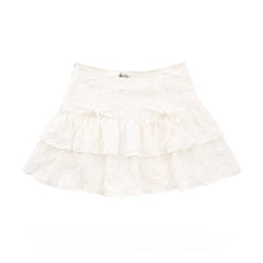French Style White Mini Skirts Holiday Casual Kawaii High Waist A-line Skirt Sweet Girl Kpop Y2k Skirt for Women Summer