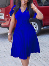 Pbong mid size graduation outfit romantic style teen swag clean girl ideas 90s latina aestheticWomen Pleated Dresses High Waist Short Sleeves A Line Modest African Office Ladies Work Wear Date Elegant Classy Robes Vestidos