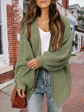 Women's Open Front Long Lantern Sleeve Cardigan Oversized Chunky Outwear with Pocket