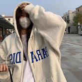 Pbong Trendy American Style Embroidered Hooded Sweatshirt Women's Loose Fit Oversize Jacket Versatile Top For Spring And Autumn