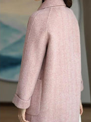 New Coat Women Winter Jacket Fashion Lapel Double Row Button Loose Warm Trench Coats for Women Clothing Wool & Blends Tops