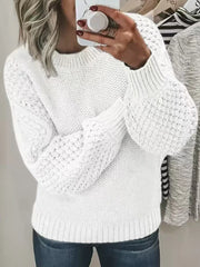 Knit Sweater Woman Slouchy Knitwear Long Sleeve Crew Neck Pullovers Plain Jumper Female Autumn Winter Daily Outfit