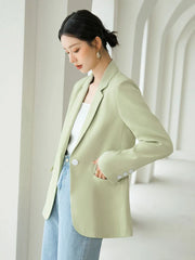 Slim Sweet Women Blazer Fashion Back Slit Long Sleeve Elegant Suit Coats Chic Casual Solid Female Simple Korean Fall Winter Tops